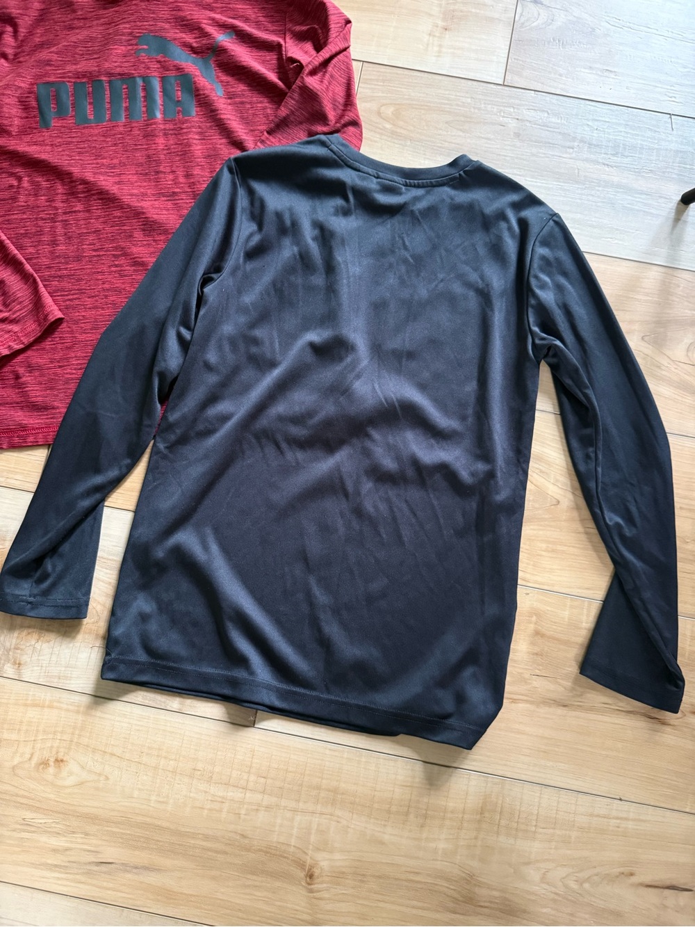 Puma Boys Red Hooded Long Sleeve & Black Crew Neck Tee - Picture 5 of 9